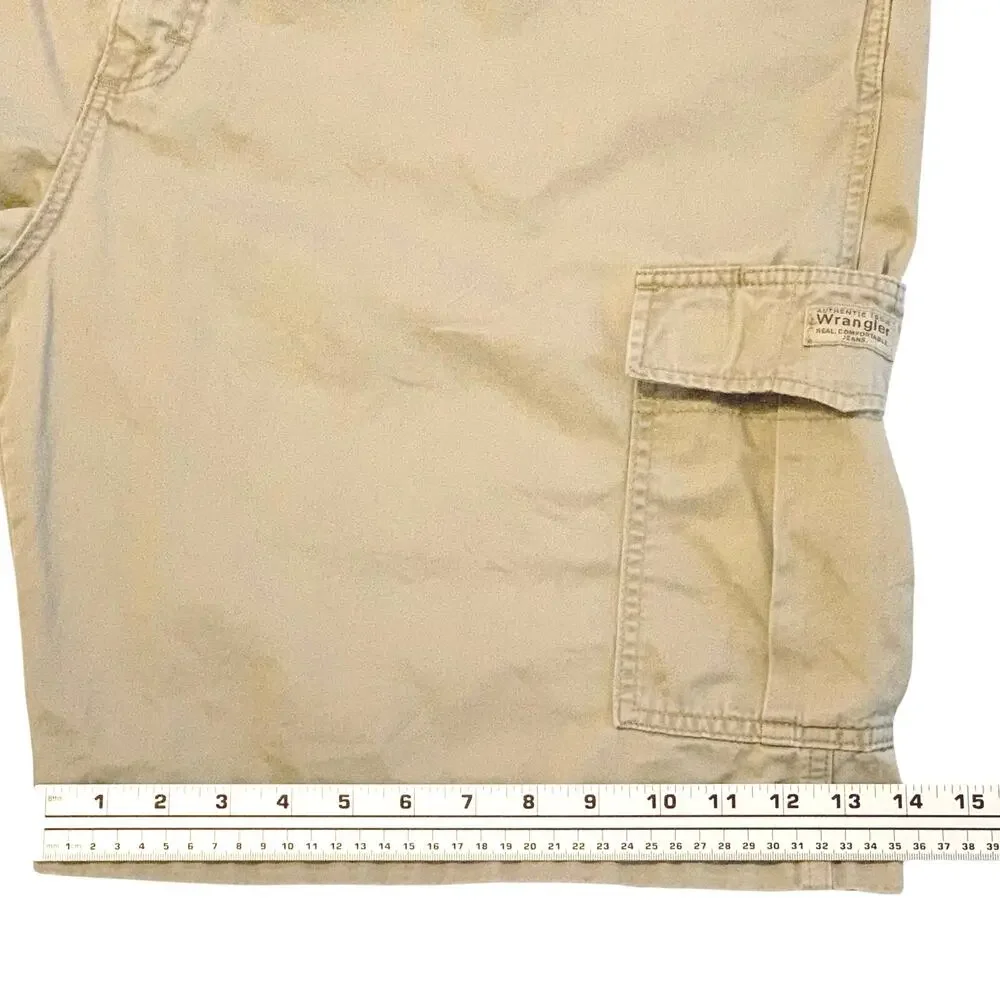 Wrangler Authentics Mens Classic Cargo Shorts Khaki Tan 44 Outdoors Chore Hiking